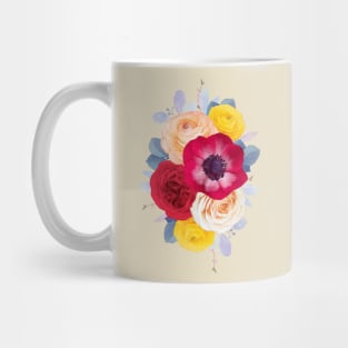 Red Roses watercolor hand drawn Mug